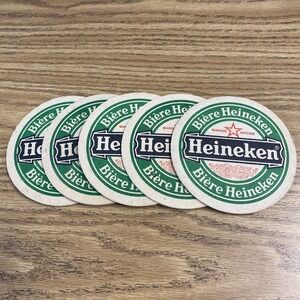 Heineken Bière Heineken Vintage couster lot of 5 Double Side Print